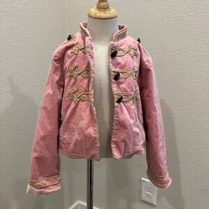Mini Boden Military Pink & Gold Velvet Jacket (6-7Y)